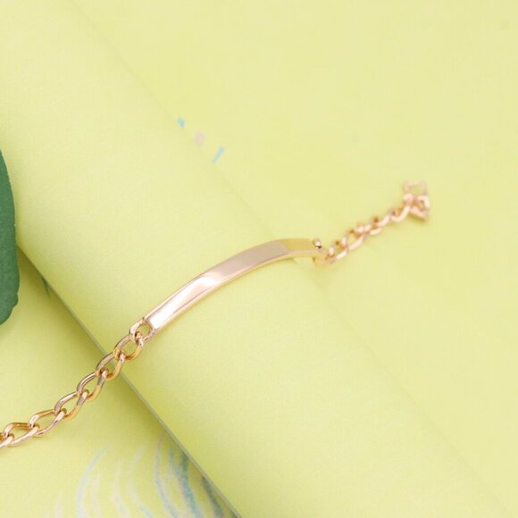 "Minimalist Polished Rose Gold Bracelet with Sleek Bar Accent, XPBL1106 - Picture 6 of 14